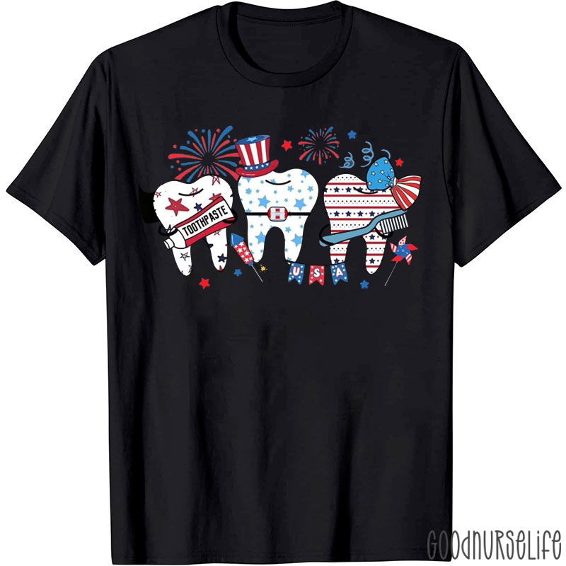 Tooth Celebrating The Fourth Of July T-Shirt