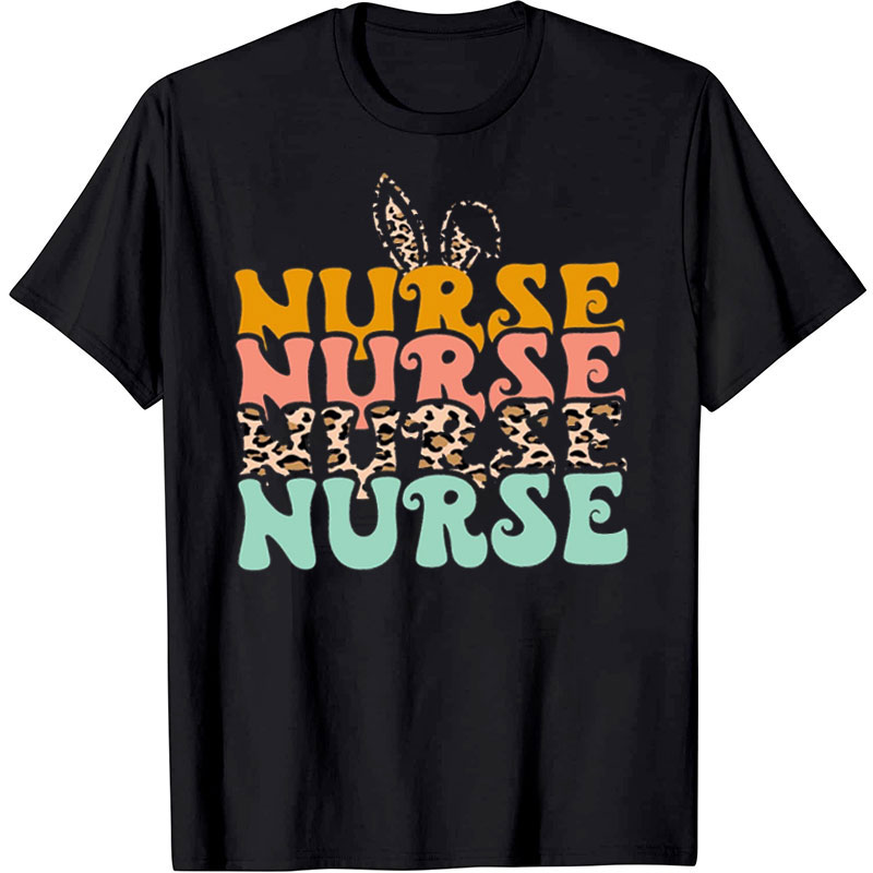 Leopard Nurse Bunny Nurse T-Shirt