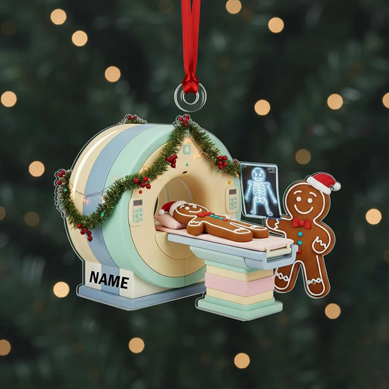 Personalized Xmas Ct Scan Gingerbread Acrylic Christmas Ornament