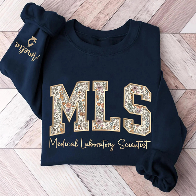 Personalized Floral Medical Laboratory Scientist Sweatshirt