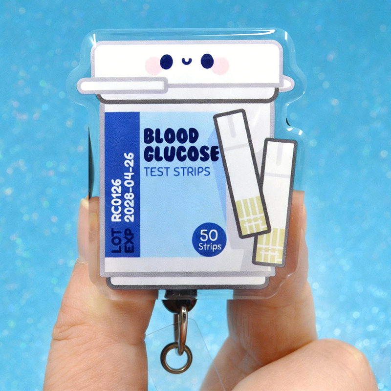 Blood Glucose Test Strips Badge Reel