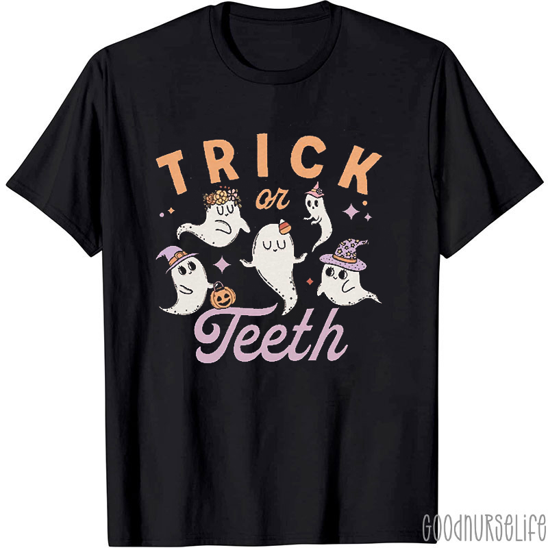Trick Or Teeth Cute Ghost Dental T-Shirt