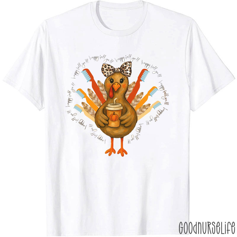 Thanksgiving Toothbrush Feather Chick T-Shirt