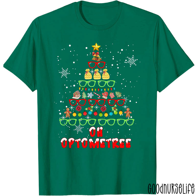 Optometry Christmas Tree With Glasses T-Shirt