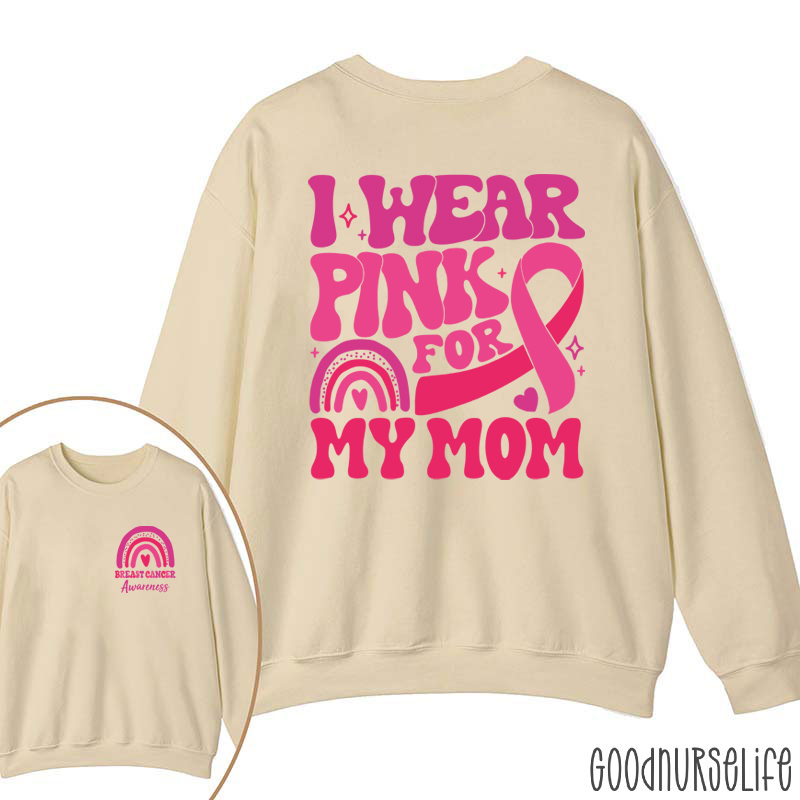 Personalized I Wear Pink Breast Cancer Awareness Nurse Two Sided Sweatshirt