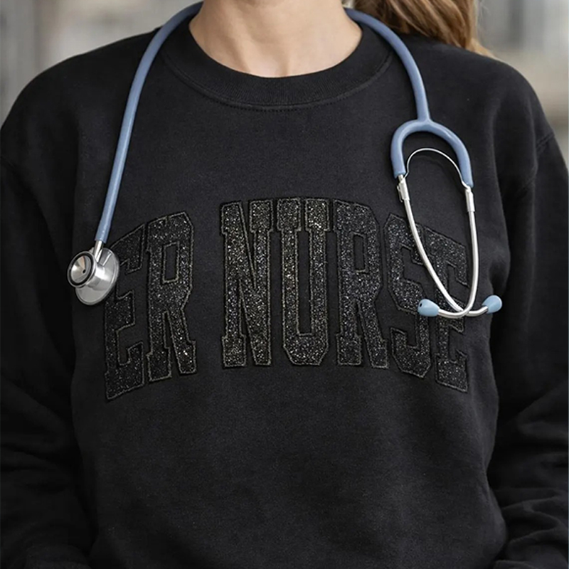 Personalized Embroidered Glitter Sweatshirt