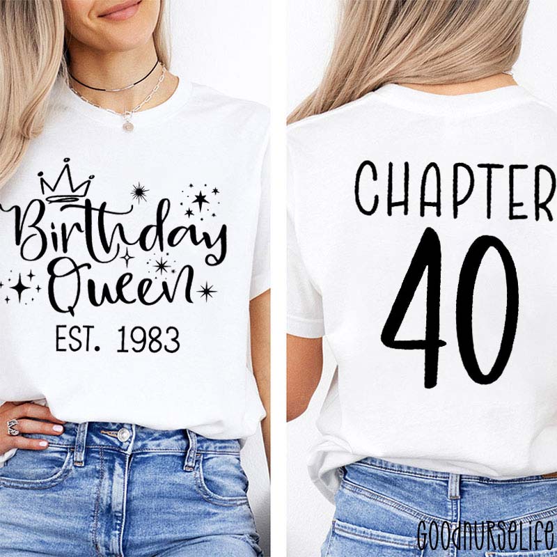 Personalized Birthday Queen Two Sided T-Shirt