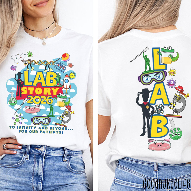 Funny Lab Grop Lab Story 2026 Two Sided T-Shirt