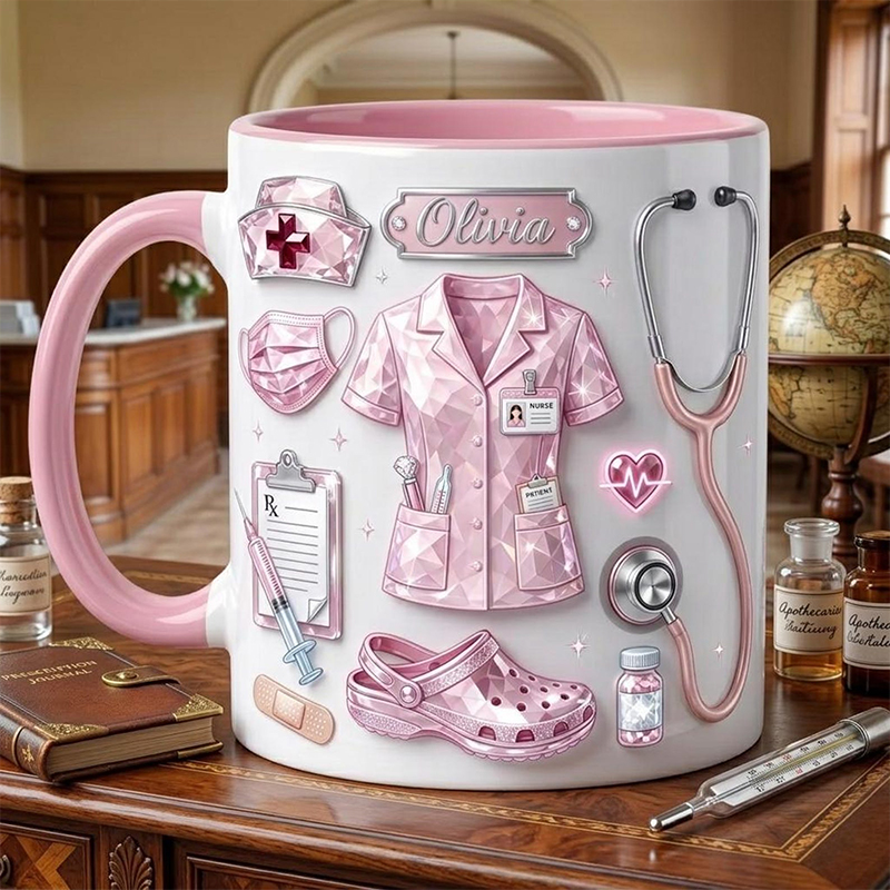 Personalized Crystal Style Medical Life Nurse Mug