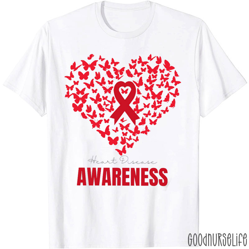 Heart Disease Awareness Nurse T-Shirt