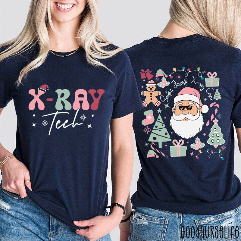 Santa's Favorite X-Ray Crew X-Ray Tech Two Sided T-Shirt