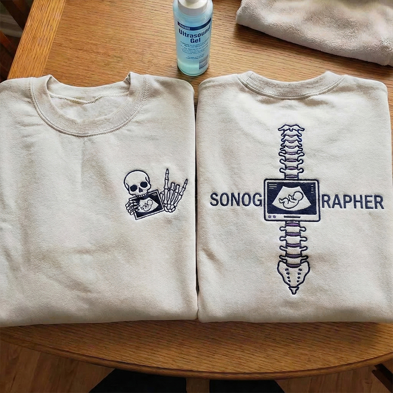 Embroidered Sonography Spine Sweatshirt