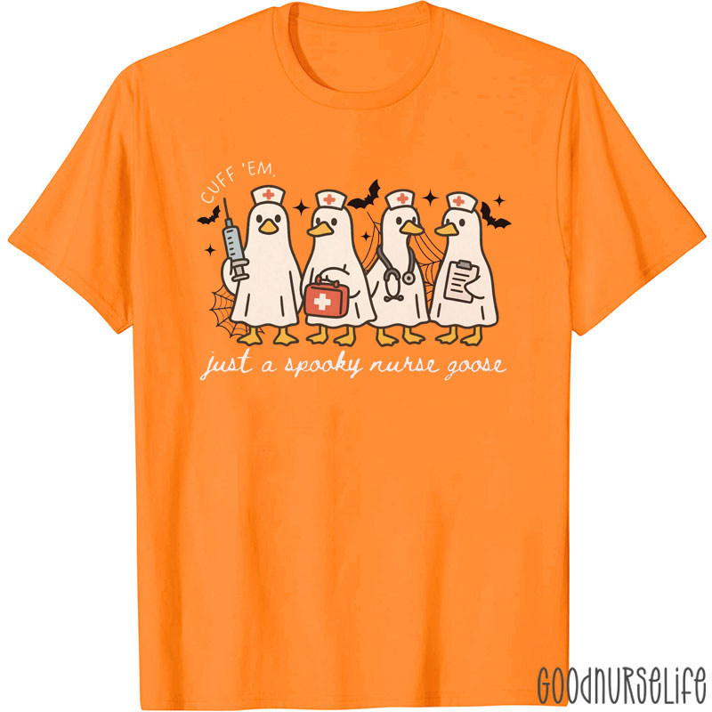Spooky Nurse Geese Crew Nurse T-Shirt