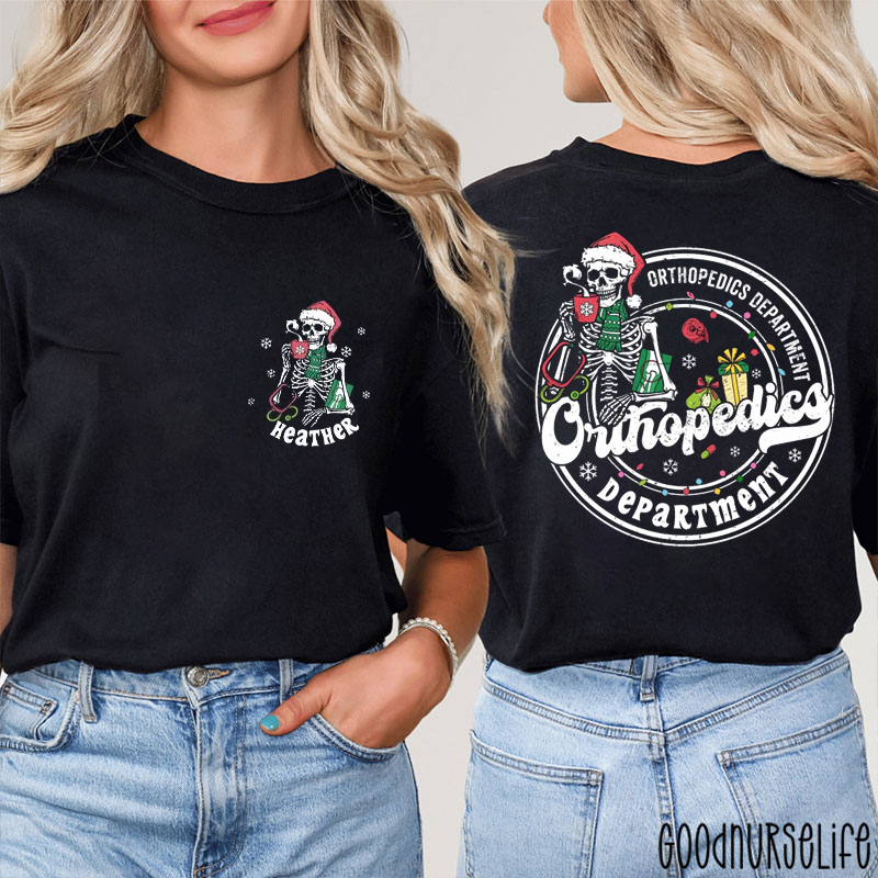 Personalized Christmas Skeleton Orthopedic Two Sided T-Shirt