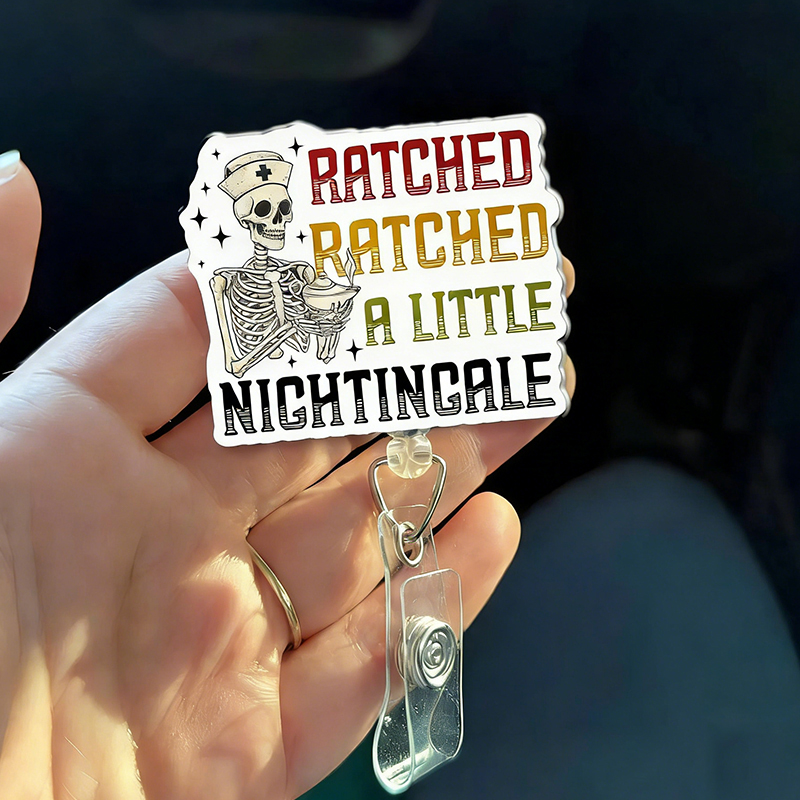 Skeleton A Little Nightingale A Little Ratched Nurse Badge Reel