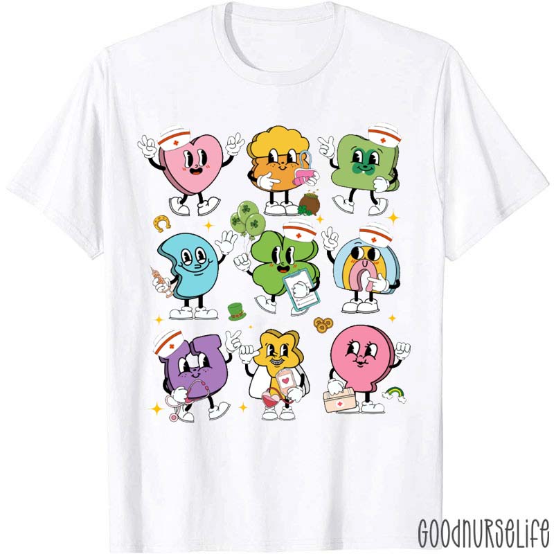 St Patricks Day Lucky Charms Nurse T-Shirt