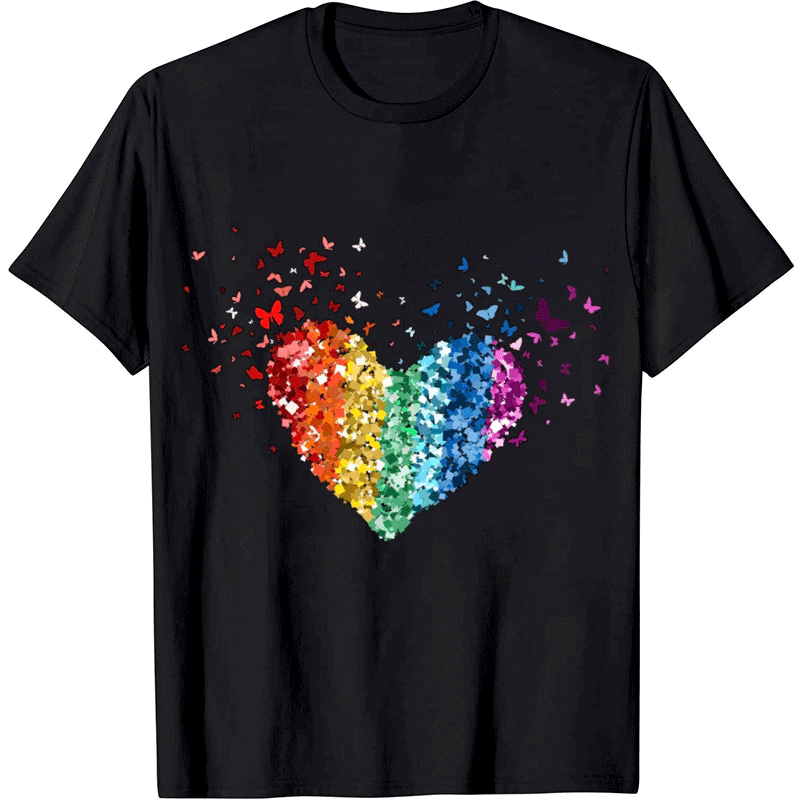 Colorful Butterflies Flying Out Of Love T-shirt