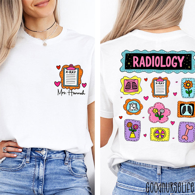 Personalized Vintage X-Ray Radiology Two Sided T-Shirt