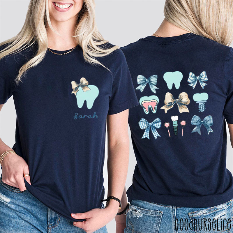 Personalized Funny Coquette Dental Two Sided T-Shirt