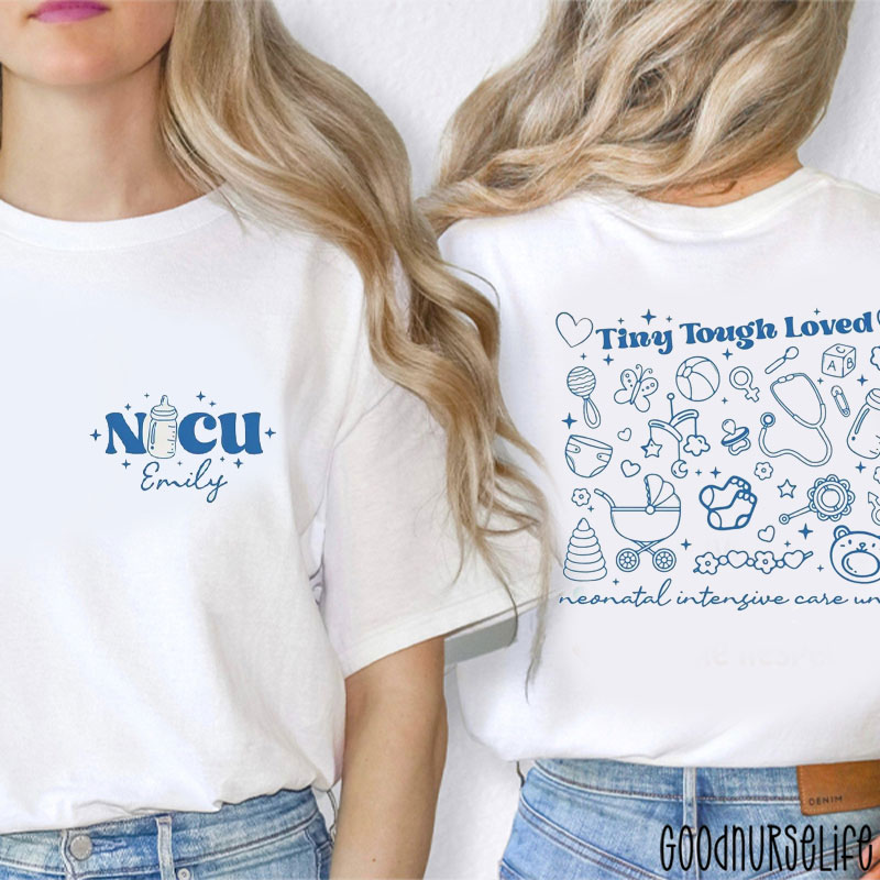 Personalized Tiny Tough Loved Two Sided T-Shirt