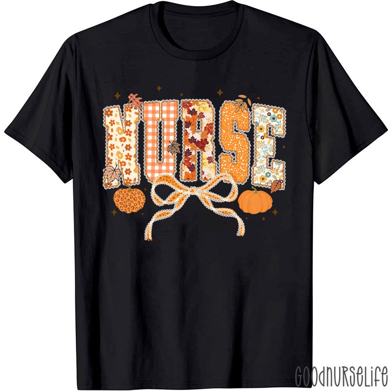 Coquette Fall Lace Nurse T-Shirt