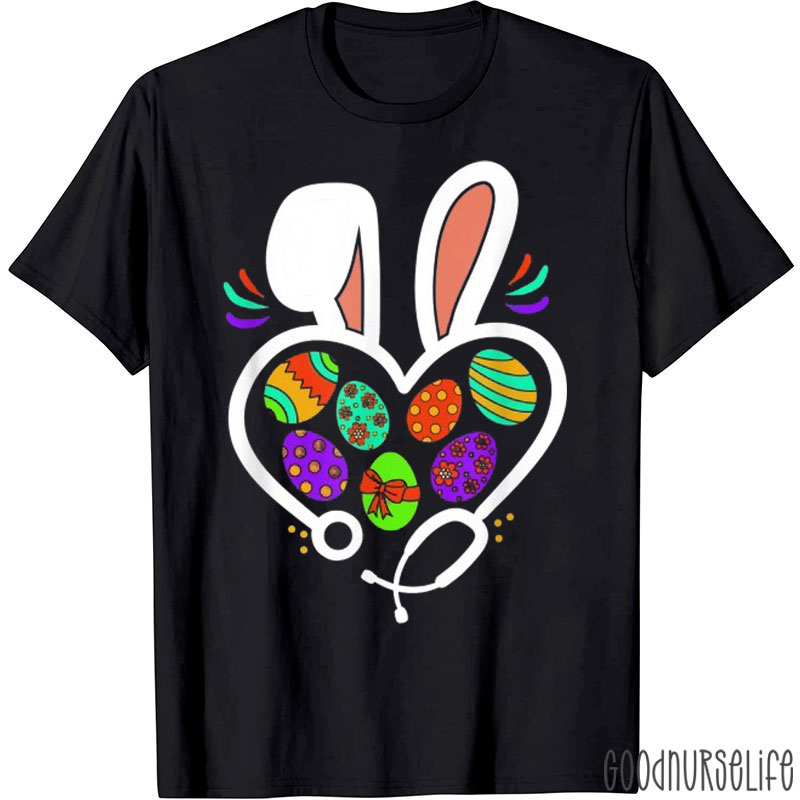 Easter Egg Bunny Stethoscope Nurse T-shirt