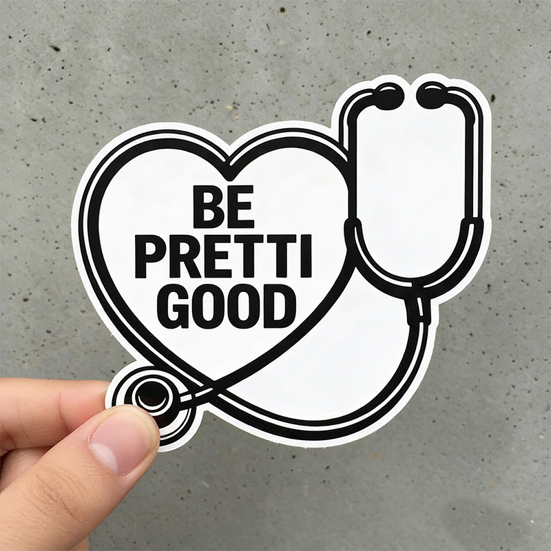 Heart Stethoscope Be Pretti Good Nurse Stickers