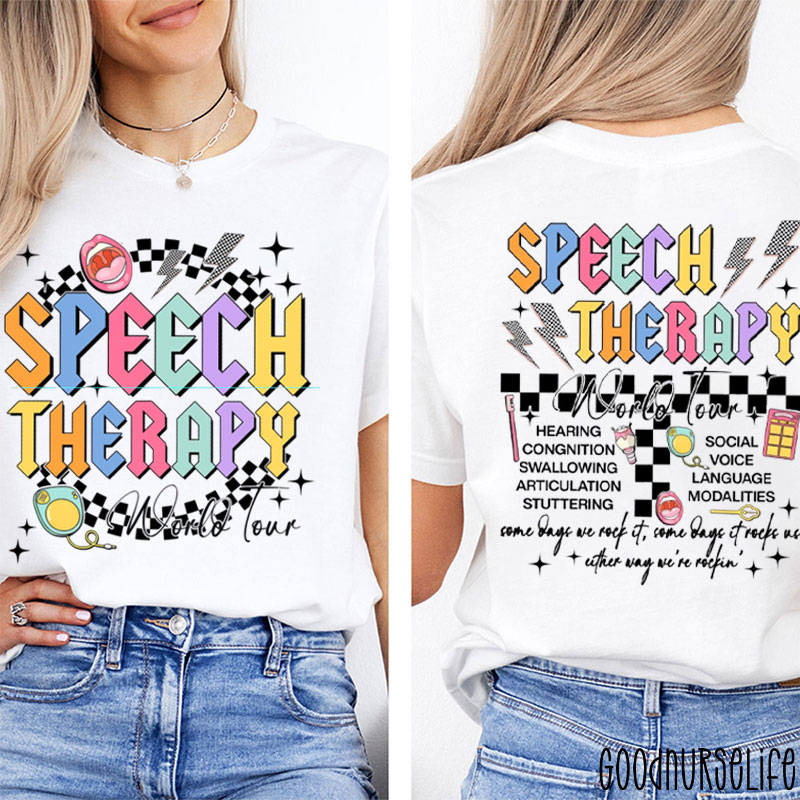 Speech Therapy World Tour Two Sided T-Shirt