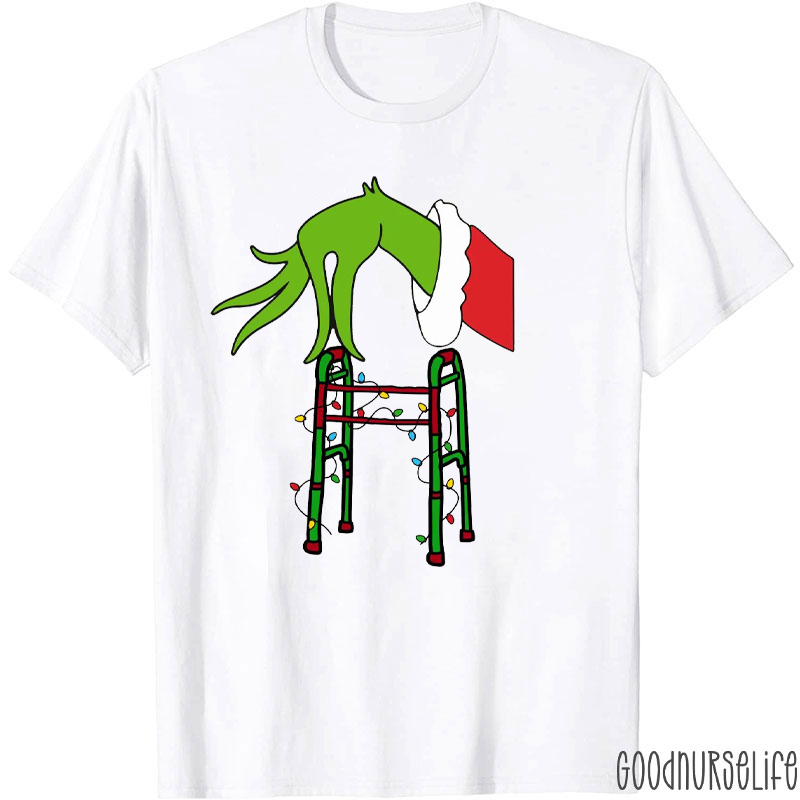 Green Hand Physical Therapist Christmas Nurse T-Shirt