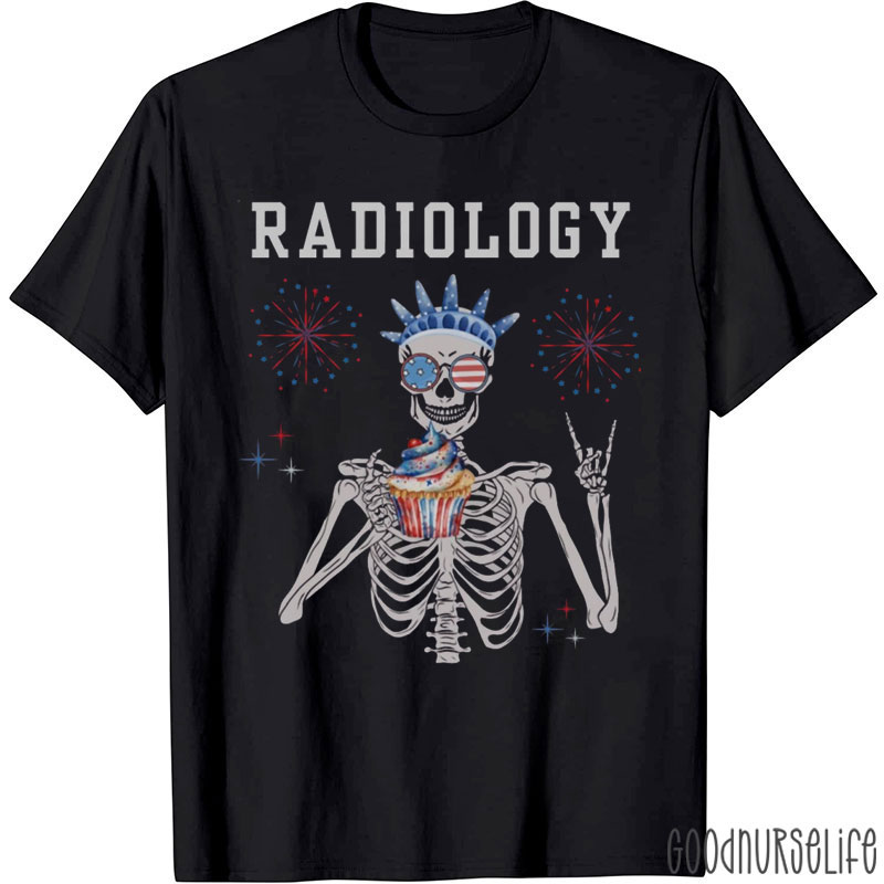 4th Of July Skeleton Radiology Tech T-Shirt
