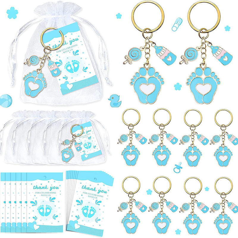 10 PCS Baby Bottle And Foot Nurse Keychain