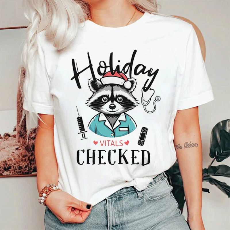 Holiday Vitals Checked Nurse T-shirt
