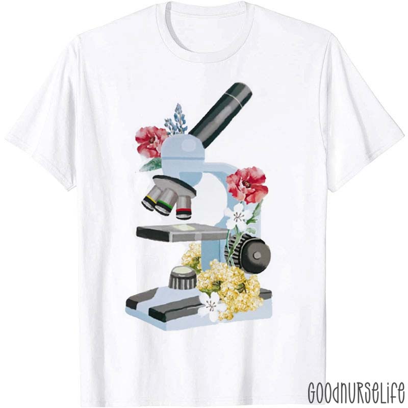 Flower Microscope Nurse T-Shirt