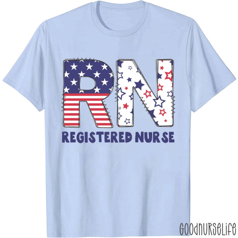 Personalized July 4th USA RN Registered Nurse T-Shirt
