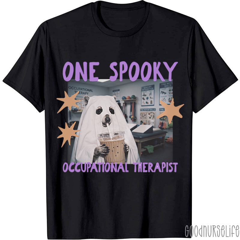 One Spooky Occupational Therapist Raccoon Ghost T-Shirt