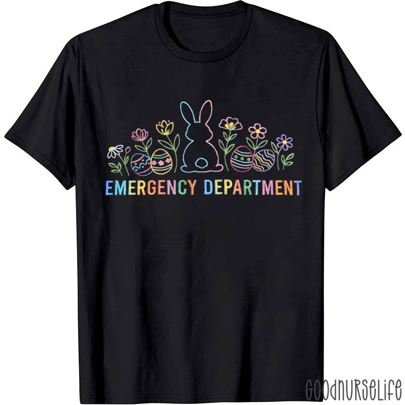 Embroidered Emergency Department Bunny Nurse T-shirt