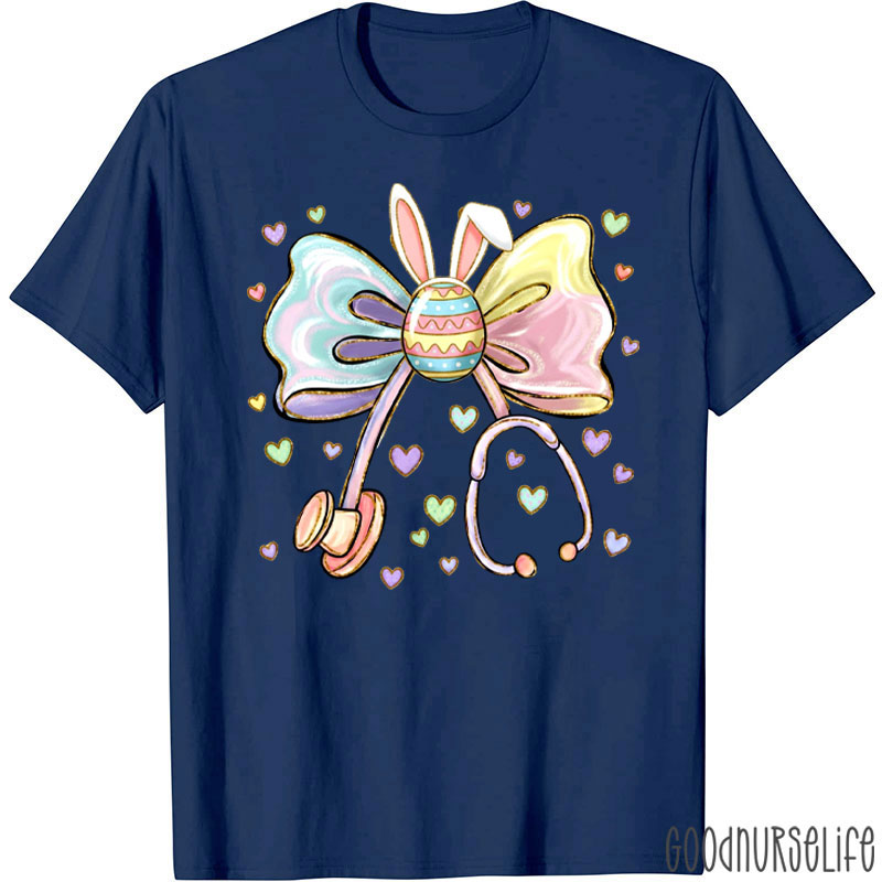 Easter Vibe Bunny Bow Nurse T-shirt