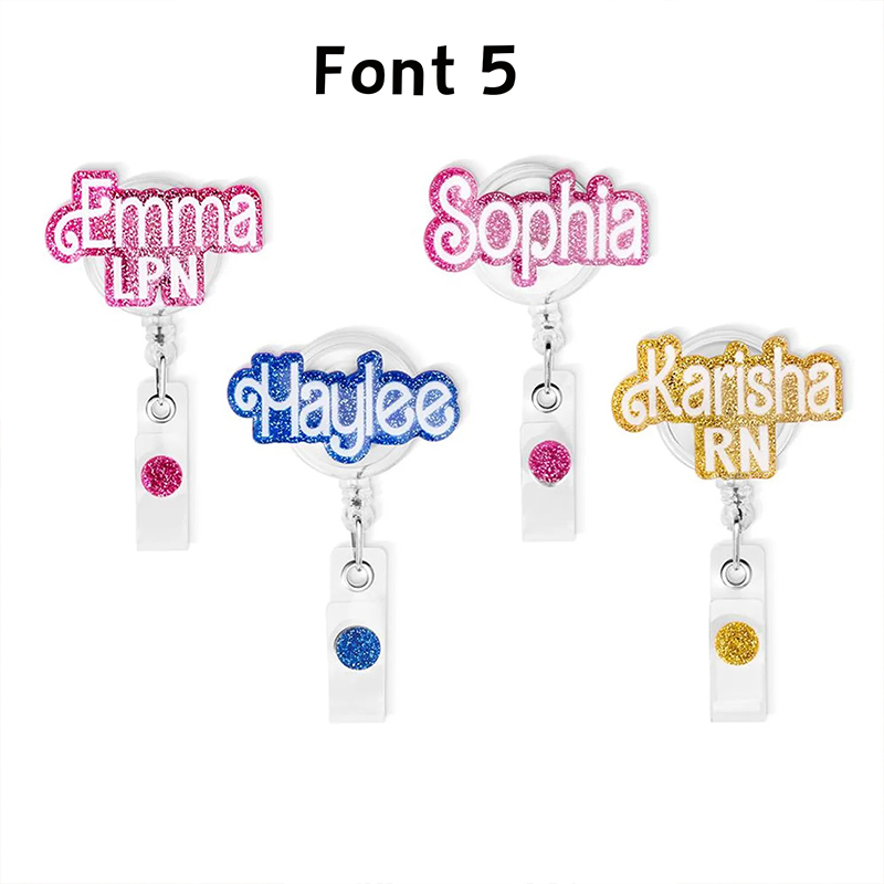 Personalized Name Sequin Nurse Badge Reel