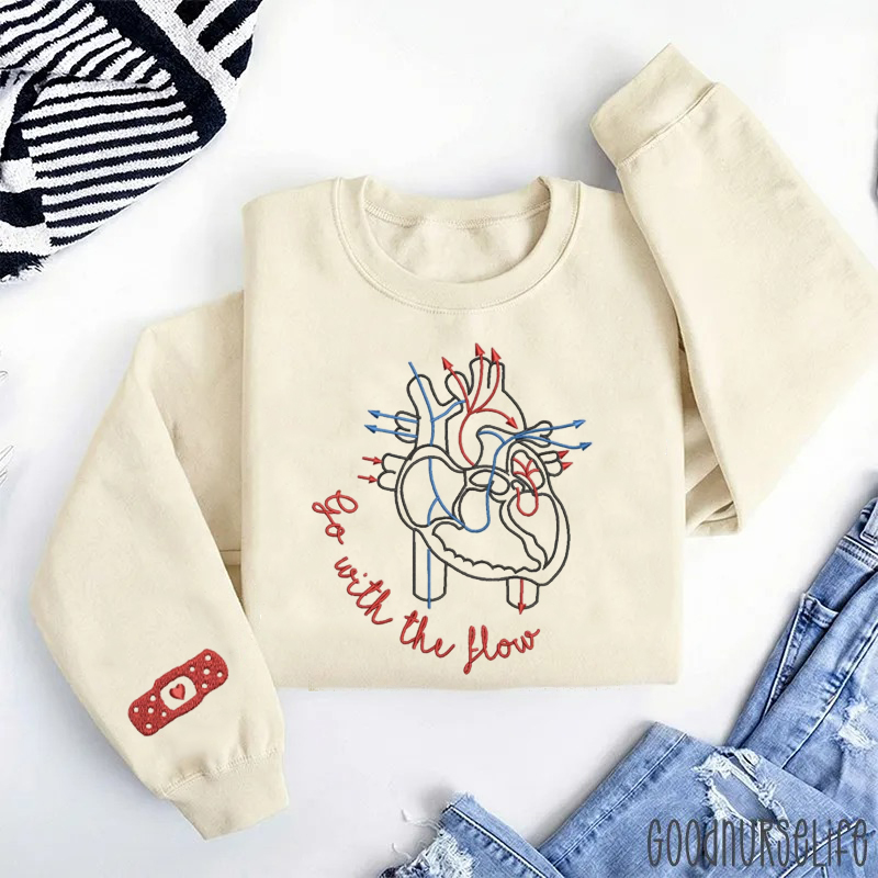 Embroidered Go With The Flow Sweatshirt