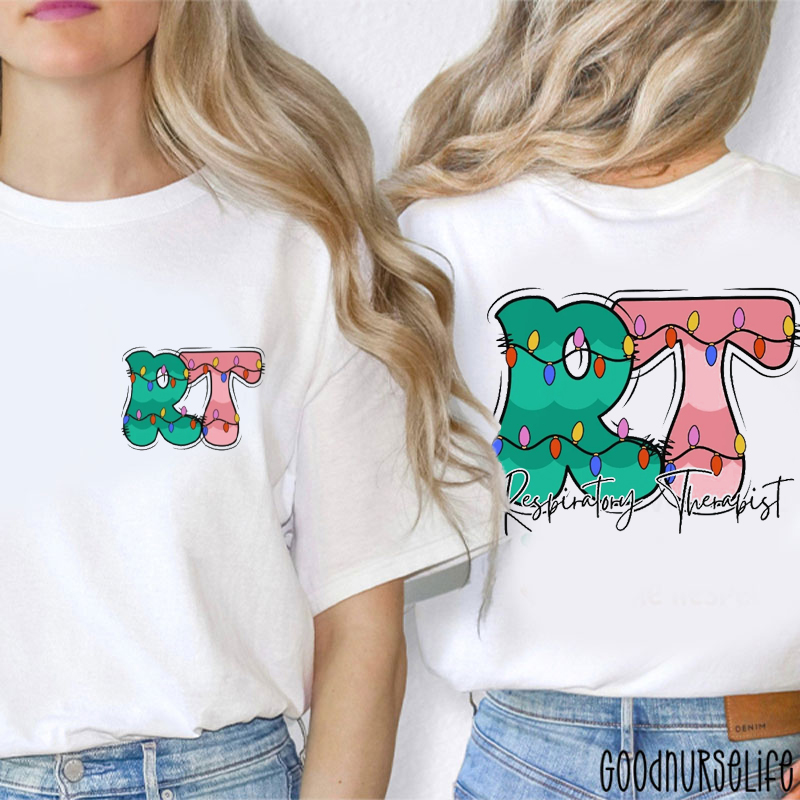 Respiratory Therapy Christmas Two Sided T-Shirt