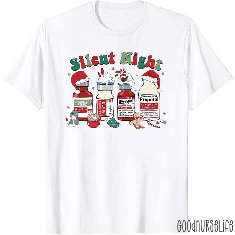 Silent Night Festive Drug Vial T-Shirt