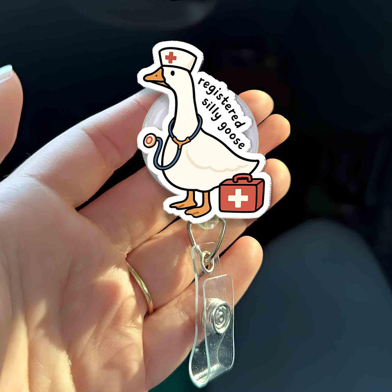 Registered Silly Goose Nurse Badge Reel
