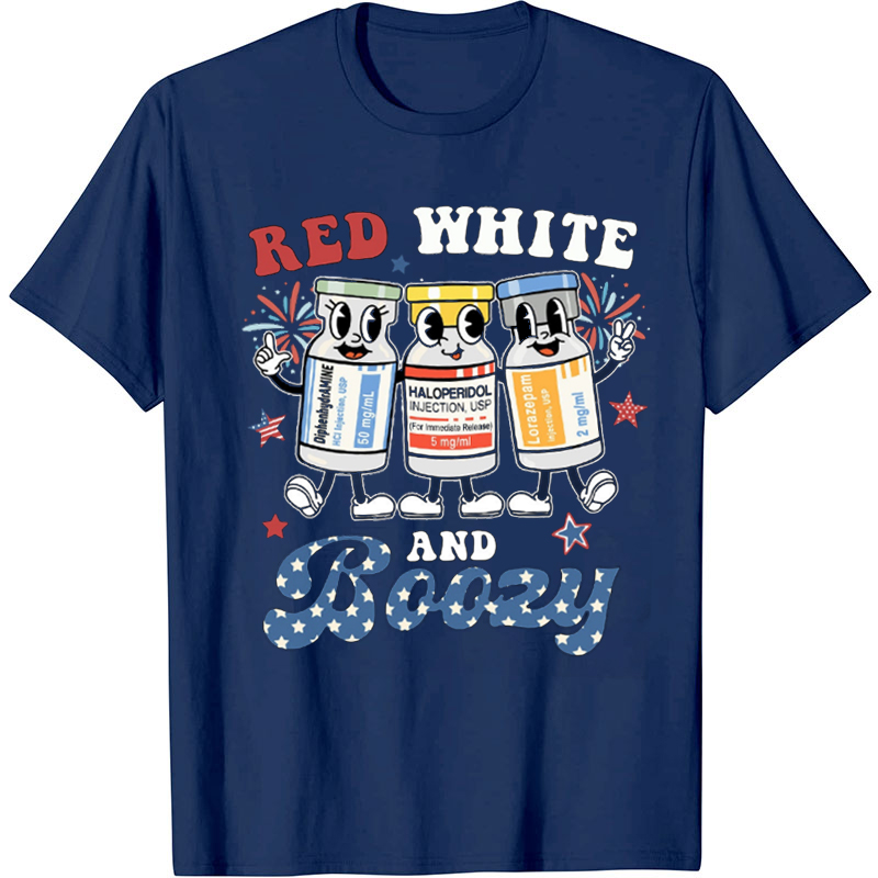 Red White And Boozy Nurse T-shirt