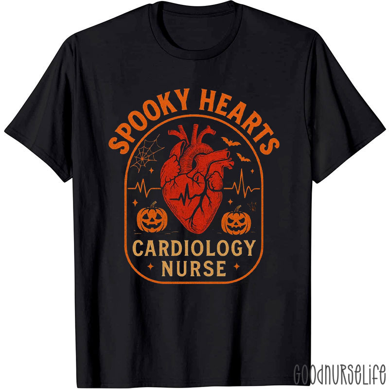 Spooky Hearts Cardiology Nurse T-Shirt