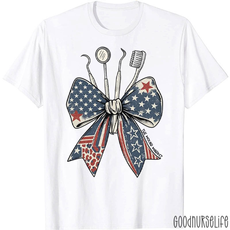 The Molar Market Patriotic Coquette Bow T-Shirt