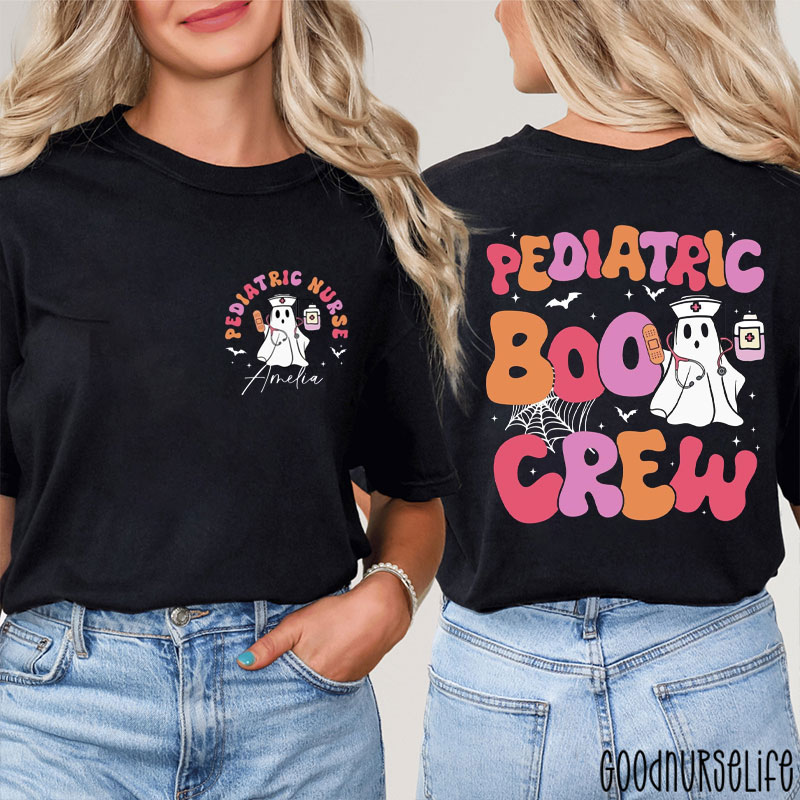 Personalized Halloween Spooky Nurse Era Halloween Vibe Nurse Two Sided T-Shirt