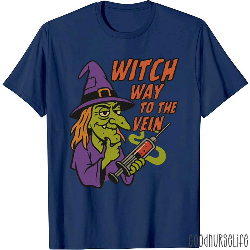 Halloween Witch Way To The Vein T-Shirt