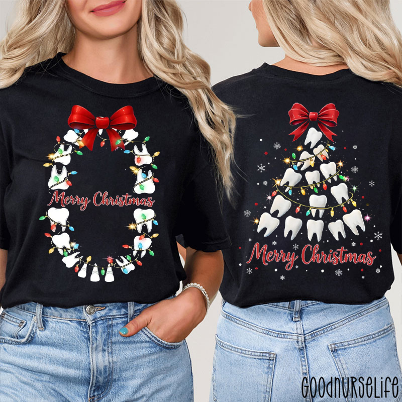 Funny Dentist Holiday Two Sided T-Shirt