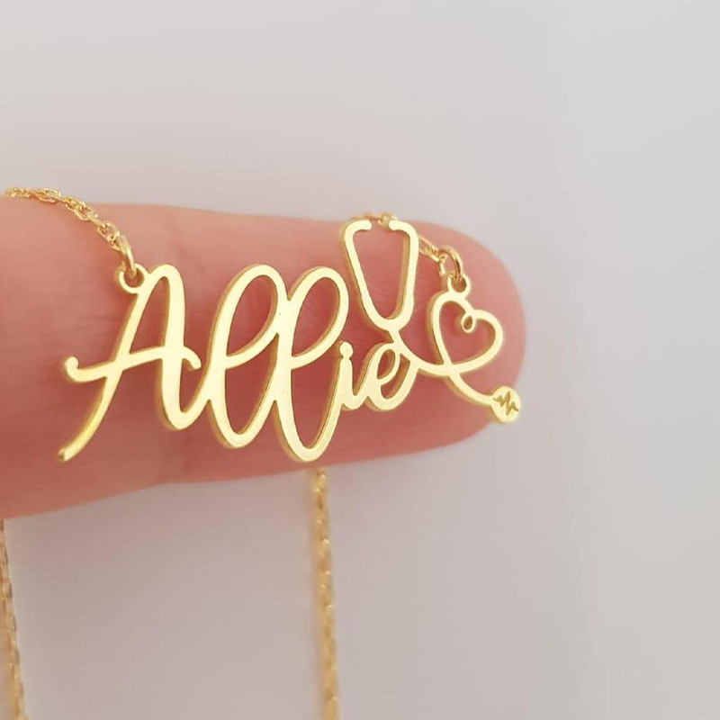 Personalized Dainty Stethoscope Nurse Necklace