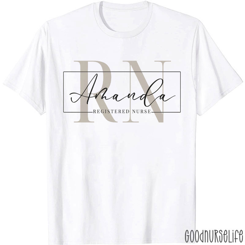 Personalized Name RN Registered Nurse T-Shirt